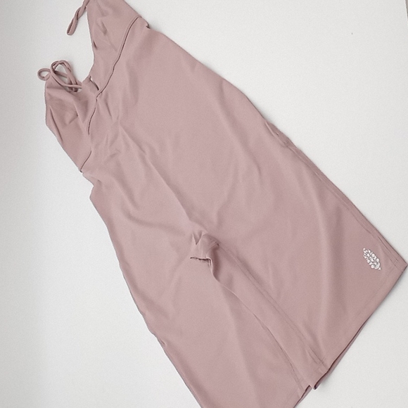 Free People Movement Glow One Piece Romper Bodysuit Gypsum Pink - Picture 7 of 14